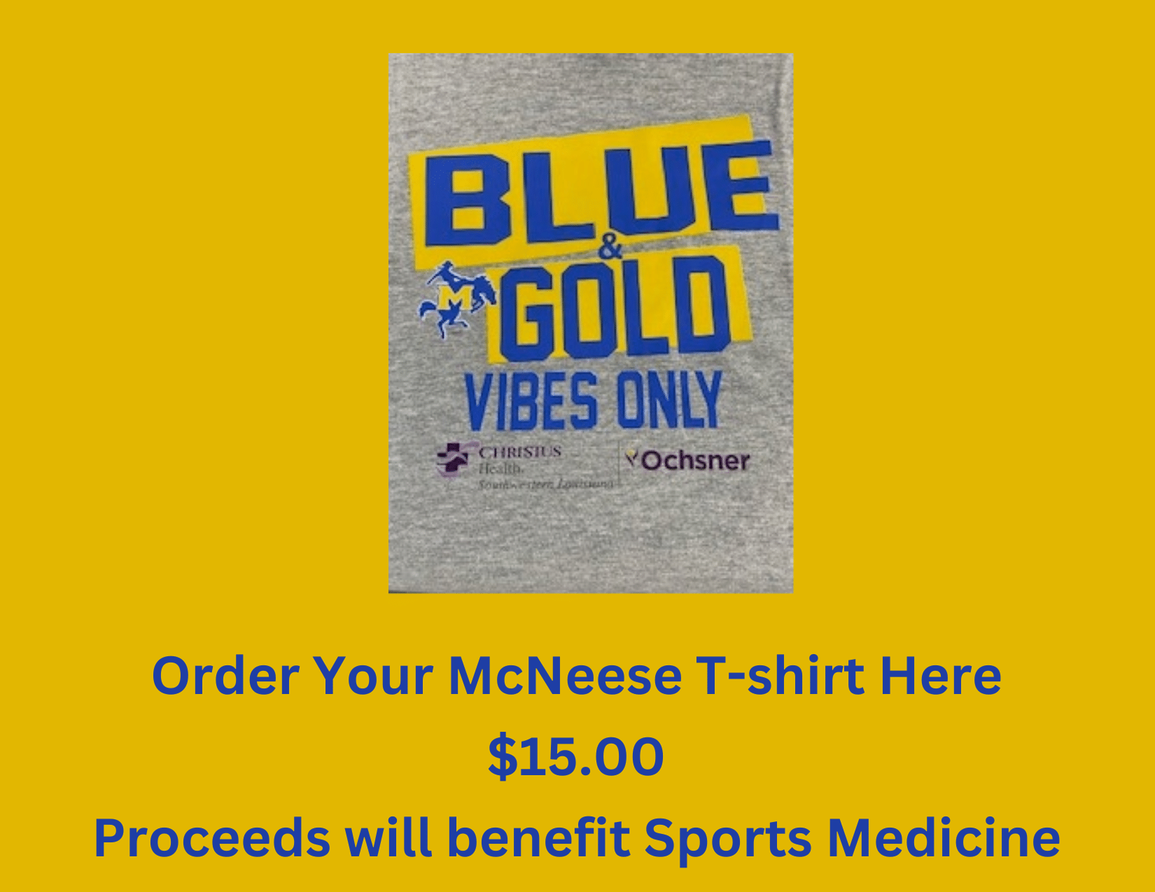 Blue and gold Vibes only McNeese